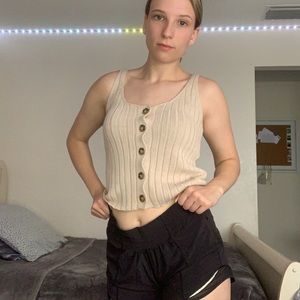 Tan cropped tank top
